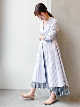 「NANO universe（ナノユニバース）のアイテム（シャツワンピース）」を使った、nano universe lady's buyerさん（レディース・158cm）の春コーディネート