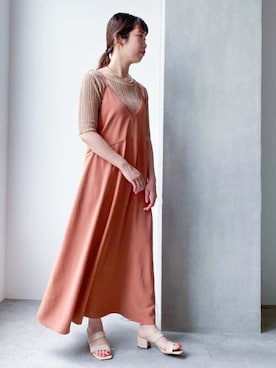 「キャミソールワンピ」｜「アイテム（ワンピース/ドレス）」を使った、nano universe lady's buyerさん（レディース・158cm）の夏コーディネート