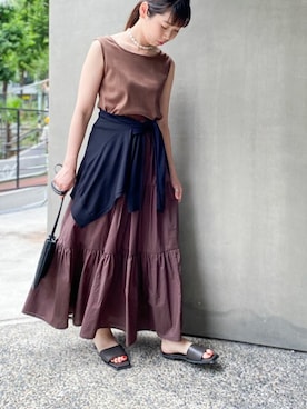「NANO universe（ナノユニバース）のアイテム（アンサンブル）」を使った、nano universe lady's buyerさん（レディース・158cm）の夏コーディネート