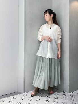 「ティアードスカート」｜nano universe lady's buyerさん（レディース・158cm）の夏コーディネート