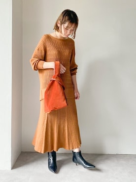 「ニットアップ」｜「アイテム（ブーツ）」を使った、nano universe lady's buyerさん（レディース・158cm）の秋コーディネート