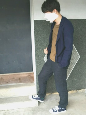 「KENT&CURWENのアイテム（Tシャツ/カットソー、その他）」を使った、m.k.さん（メンズ・175cm）の秋コーディネート