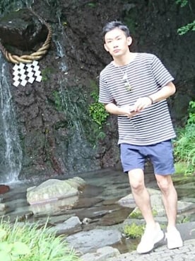 「Simplicite（サンプリシテ）のアイテム（トップス）」を使った、kesoさん（メンズ・170cm）の夏コーディネート