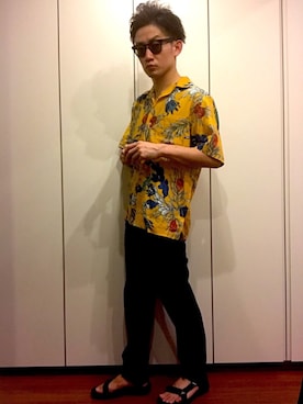 「lideal（リデアル）のアイテム（スラックス）」を使った、kesoさん（メンズ・170cm）の秋コーディネート