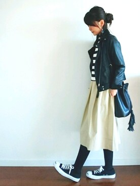 「CONVERSE（コンバース）のCONVERSE コンバース ジャック パーセル / JACK PURCEL（スニーカー）」を使った、𝕪𝕦𝕚さん（レディース・155cm）の冬コーディネート