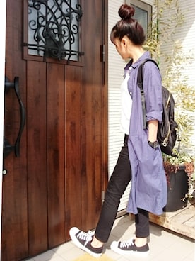 「CONVERSE（コンバース）のCONVERSE コンバース ジャック パーセル / JACK PURCEL（スニーカー）」を使った、𝕪𝕦𝕚さん（レディース・155cm）の春コーディネート