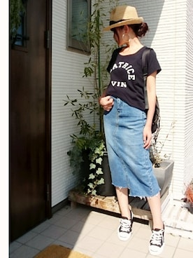 「CONVERSE（コンバース）のCONVERSE コンバース ジャック パーセル / JACK PURCEL（スニーカー）」を使った、𝕪𝕦𝕚さん（レディース・155cm）の夏コーディネート