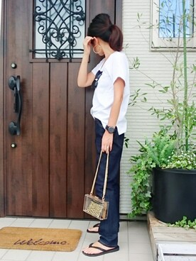 「アイテム（ビーチサンダル）」を使った、𝕪𝕦𝕚さん（レディース・155cm・30代）の夏コーディネート
