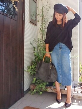 「アイテム（ピアス（両耳用））」を使った、𝕪𝕦𝕚さん（レディース・155cm・30代）の秋コーディネート