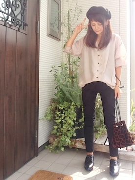 「LEPSIM（レプシィム）の【日々アイテム】ストレッチムジスリムパンツ17FW　762936（その他パンツ）」を使った、𝕪𝕦𝕚さん（レディース・155cm）の秋コーディネート