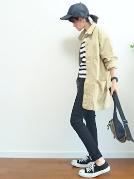 「CONVERSE（コンバース）のCONVERSE コンバース ジャック パーセル / JACK PURCEL（スニーカー）」を使った、𝕪𝕦𝕚さん（レディース・155cm）の春コーディネート