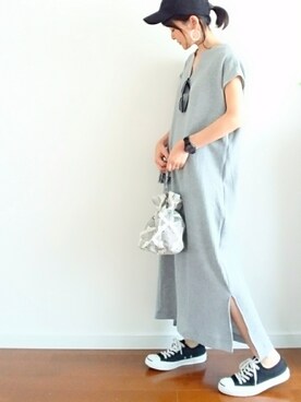 「CONVERSE（コンバース）のCONVERSE コンバース ジャック パーセル / JACK PURCEL（スニーカー）」を使った、𝕪𝕦𝕚さん（レディース・155cm）の春コーディネート