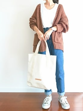 「RAWROW（ロウロウ）のアイテム」を使った、𝕪𝕦𝕚さん（レディース・155cm）の秋コーディネート