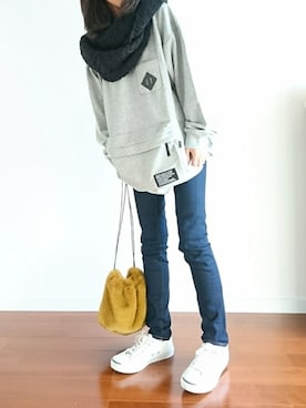 𝕪𝕦𝕚さんの「CONVERSE LEA JACKPURCELL◆」を使ったコーディネート