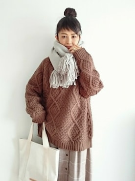 「RAWROW（ロウロウ）のアイテム」を使った、𝕪𝕦𝕚さん（レディース・155cm）の冬コーディネート