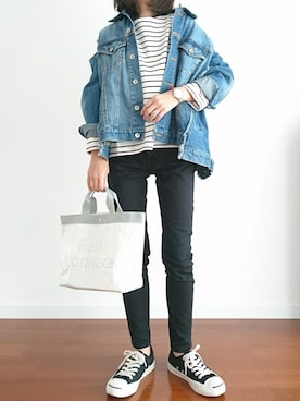 「CONVERSE（コンバース）のCONVERSE コンバース ジャック パーセル / JACK PURCEL（スニーカー）」を使った、𝕪𝕦𝕚さん（レディース・155cm）の冬コーディネート