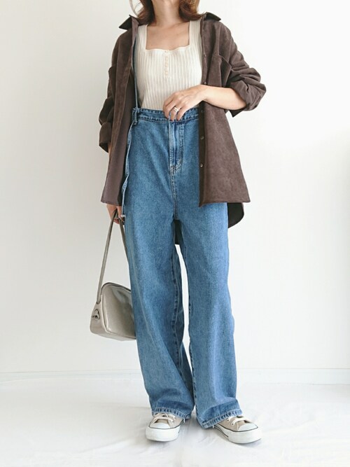 𝕪𝕦𝕚???さんのサロペット/オーバーオール「SOMETHING × FREAK'S STORE/サムシング 別注LACE UP SALOPETTE/別注レースアップサロペット(FREAK'S STORE|フリークスストア)」を使ったコーディネート