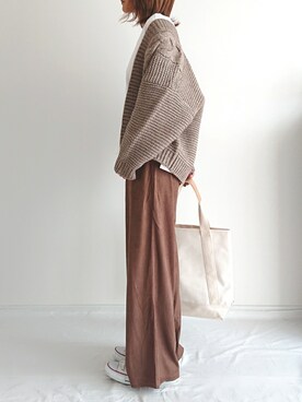 「RAWROW（ロウロウ）のアイテム」を使った、𝕪𝕦𝕚さん（レディース・155cm）の秋コーディネート