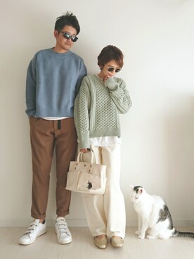 「SENSE OF PLACE by URBAN RESEARCH（センスオブプレイスバイアーバンリサーチ）のスクエアトウセンターシームフラットシューズ（パンプス）」を使った、𝕪𝕦𝕚さん（レディース・155cm）の冬コーディネート