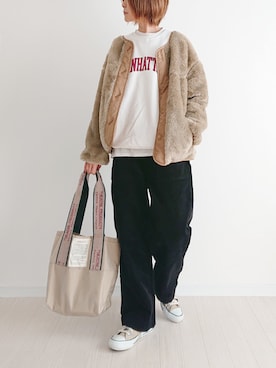 「アイテム（ブルゾン）」を使った、𝕪𝕦𝕚さん（レディース・155cm・40代）の冬コーディネート