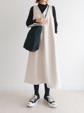 「アイテム（ワンピース/ドレス）」を使った、𝕪𝕦𝕚さん（レディース・155cm・40代）の冬コーディネート