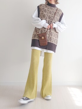 「アイテム（ピアス（両耳用））」を使った、𝕪𝕦𝕚さん（レディース・155cm・40代）の冬コーディネート