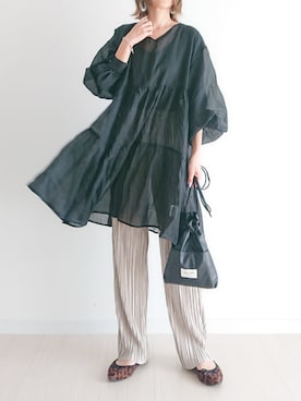 「アイテム（ピアス（両耳用））」を使った、𝕪𝕦𝕚さん（レディース・155cm・40代）の春コーディネート