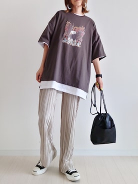 「アイテム（ピアス（両耳用））」を使った、𝕪𝕦𝕚さん（レディース・155cm・40代）の春コーディネート