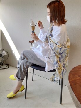 「アイテム（ピアス（両耳用））」を使った、𝕪𝕦𝕚さん（レディース・155cm・40代）の春コーディネート