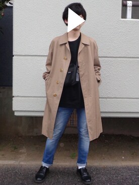 「平成最後のWEARISTAセンバツ」｜「アイテム（ステンカラーコート）」を使った、ましろ@放射線技師さん（メンズ・175cm）の春コーディネート