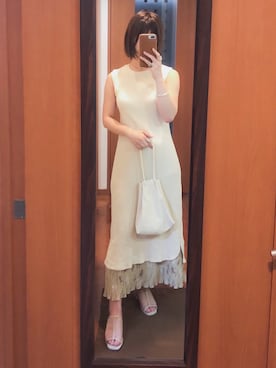 「アイテム（ブラジャー、ホワイト系）」を使った、uさん（レディース・157cm）の夏コーディネート