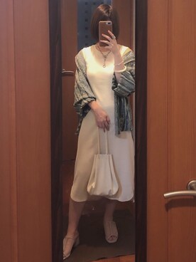 「アイテム（ブラジャー、ホワイト系）」を使った、uさん（レディース・157cm）の夏コーディネート