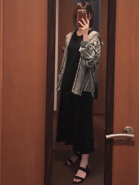 「アイテム（ブラジャー、ブラック系）」を使った、uさん（レディース・157cm）の夏コーディネート