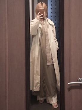 「TODAYFUL（トゥデイフル）のアイテム（トレンチコート）」を使った、uさん（レディース・157cm）の春コーディネート