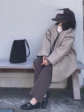 「大人シンプル」｜「アイテム（その他アウター）」を使った、Yukiさん（レディース・151cm）の春コーディネート