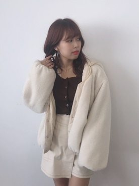 「Heather（ヘザー）のアイテム（ブルゾン）」を使った、mayaさん（レディース・160cm）の秋コーディネート