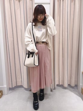「へザー」｜「アイテム（スウェット）」を使った、mayaさん（レディース・160cm）の冬コーディネート