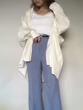 「Heather（ヘザー）のアイテム（スラックス）」を使った、mayaさん（レディース・160cm）の春コーディネート