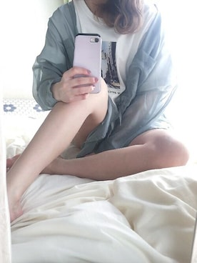 「Heather（ヘザー）のサイドスリットスケチュニックシャツ　885763（シャツ/ブラウス）」を使った、mayaさん（レディース・160cm）の春コーディネート