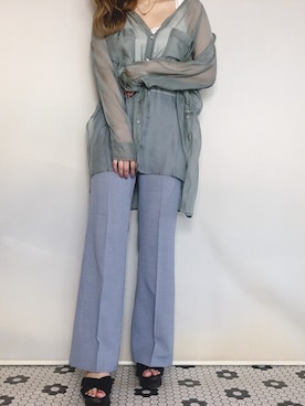 「Heather（ヘザー）のサイドスリットスケチュニックシャツ　885763（シャツ/ブラウス）」を使った、mayaさん（レディース・160cm）の春コーディネート