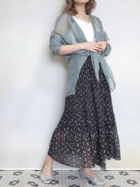 「Heather（ヘザー）のサイドスリットスケチュニックシャツ　885763（シャツ/ブラウス）」を使った、mayaさん（レディース・160cm）の春コーディネート