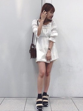 「スポサン×靴下」｜mayaさん（レディース・160cm）の夏コーディネート