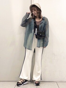 「Heather（ヘザー）のアイテム（ボディバッグ/ウエストポーチ）」を使った、mayaさん（レディース・160cm）の秋コーディネート