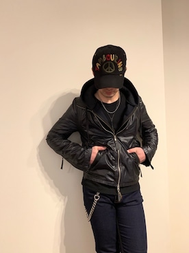 「RUDE GALLERY（ルードギャラリー）のアイテム（財布/小物）」を使った、つてのろたさん（メンズ・167cm）の春コーディネート