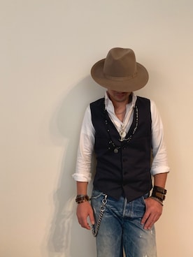 「M.Cohen（エムコーエン）のアイテム」を使った、つてのろたさん（メンズ・167cm）の秋コーディネート