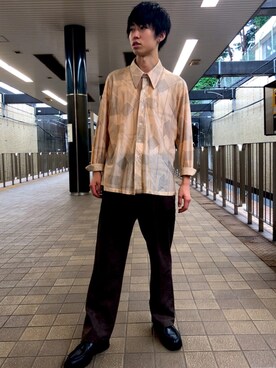 「MELLOW（メロー）のアイテム」を使った、やまーさんさん（メンズ・177cm）の秋コーディネート