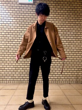 「秋のカフェオレコーデ」｜「アイテム（財布/小物）」を使った、やまーさんさん（メンズ・177cm）の秋コーディネート