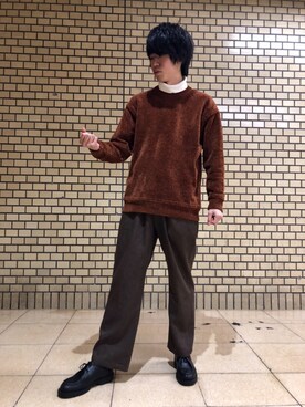 「MELLOW（メロー）のアイテム」を使った、やまーさんさん（メンズ・177cm）の冬コーディネート