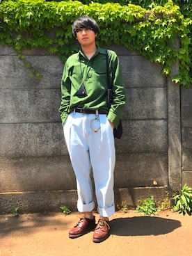 「Dr. Martens（ドクターマーチン）のアイテム（アクセサリー）」を使った、D.sukeさん（メンズ・164cm）の春コーディネート