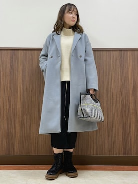 「Right-on（ライトオン）のアイテム（チェスターコート）」を使った、aiさん（レディース・162cm）の秋コーディネート